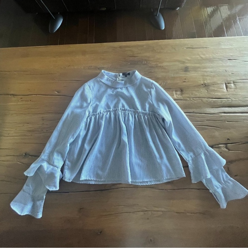 On Twelfth Blue and White Striped Shirt - Picture 9 of 10